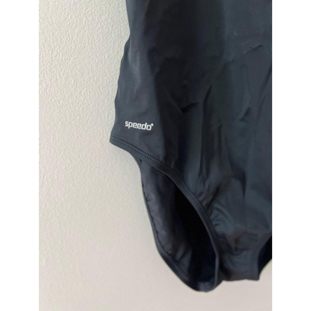Speedo Cross Back One Piece Swimsuit Black Size 14 - Picture 3 of 5